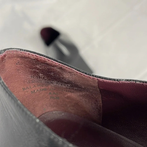 NINE WEST Black Square Toe Bootie Shoes Leather Heel High Vamp Witchy Size 7.5 - Picture 9 of 13